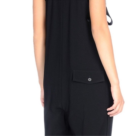 299 Helmut Lang Women's Side Tie Tank Jumpsuit Size XS Color Black - Picture 5 of 12